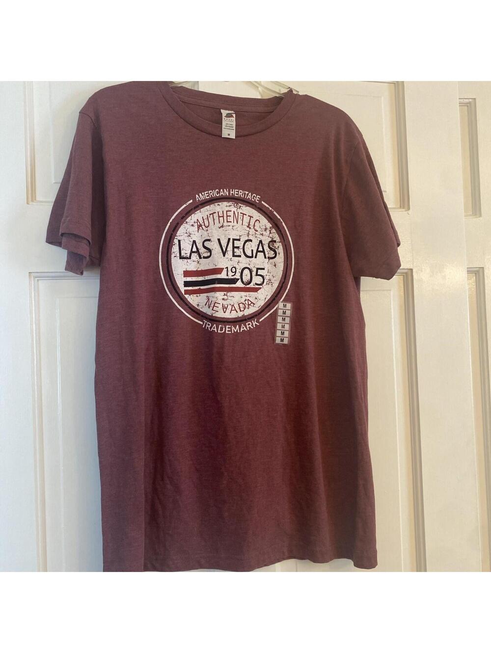 Men's  Las Vegas Nevada East 1905 Logo T-Shirt Red Wine Size M
